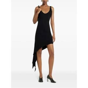 Courreges Knot Tech Crepe Mini Dress in Navy FR 40 US 8